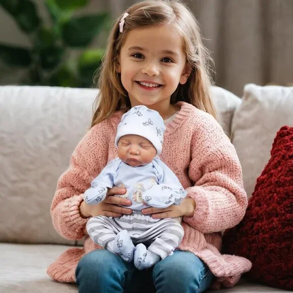 🆕18inch Soft Cloth Body Newborn Baby Poseable Limbs Boy Levi with Clothes - Picture 6 of 7